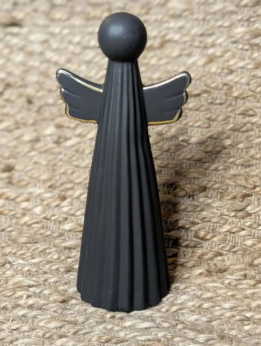 NEW! Black Guardian Angel Statue Ceramic Christmas Figurine Holiday Decor